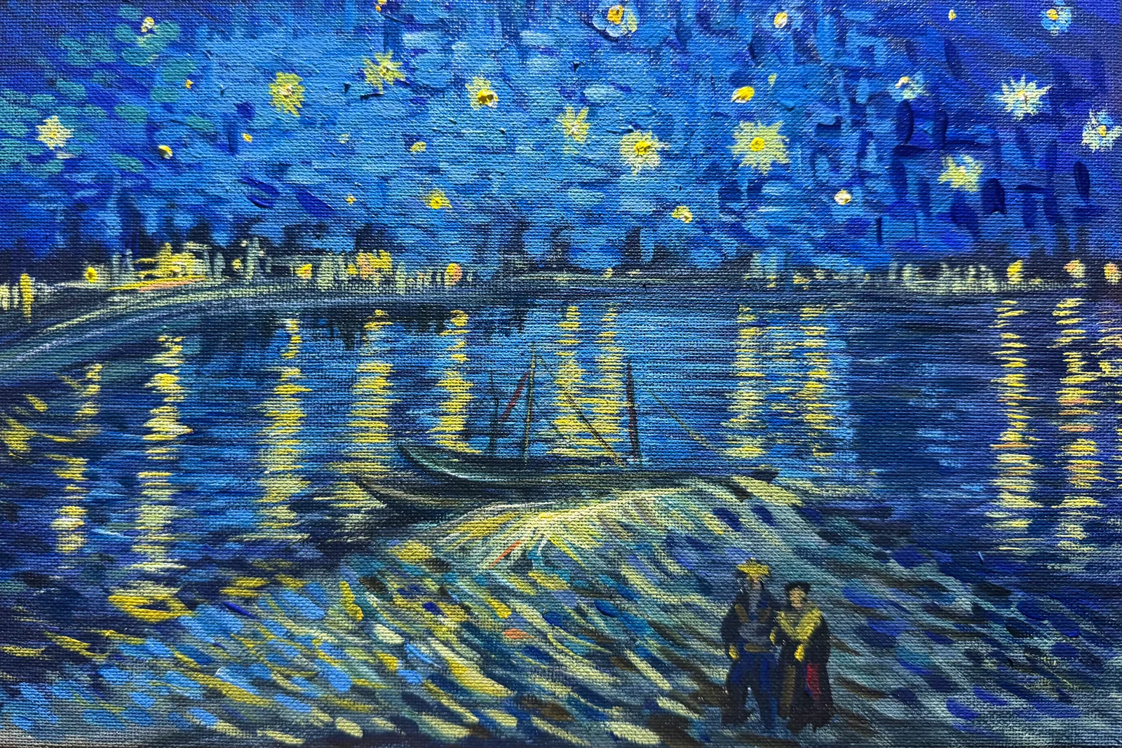 Zvjezdana noć naslikana na Paint & Wine radionici